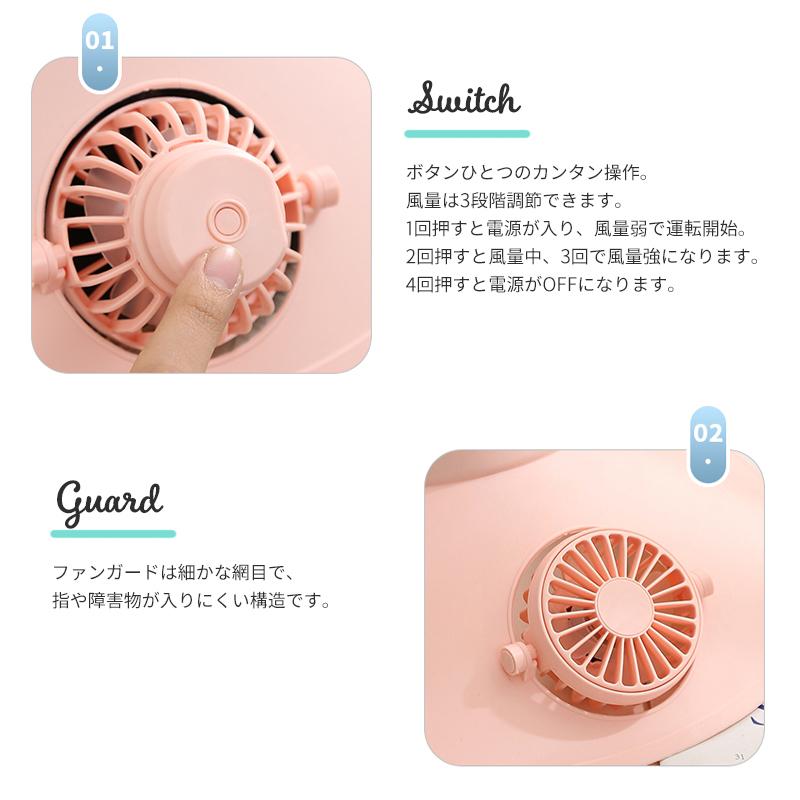 ファン付きサンバイザー 3段階風量 USB充電式 扇風機 サンバイザー