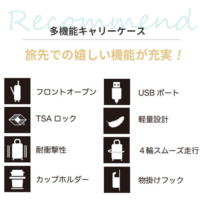 スーツケース Sサイズ 40L Mサイズ 69L フロントポケット 選べる2サイズ 機内持ち込み 1〜3泊 TSAロック付 フロントオープン 送料無料 ###ケース276-###｜labbing-shop｜02