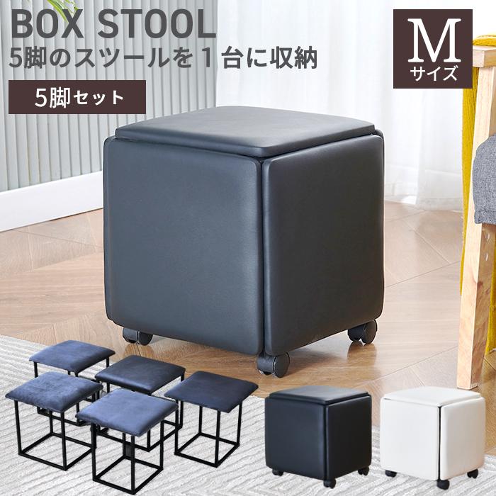 コンビネーション スツール 5脚セット スツールセット 椅子 イス チェア ボックススツール おしゃれ アイデアグッズ スマイル