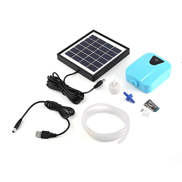 ソーラー充電式 エアポンプ 太陽光充電 電源不要 USB充電 ポータブル