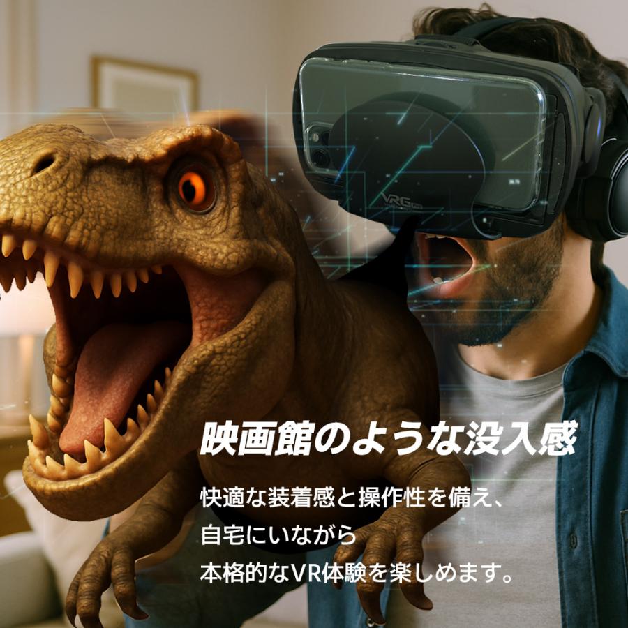 VRゴーグル 5-7インチのスマホ対応 眼鏡不要 イヤホン付き VRヘッド