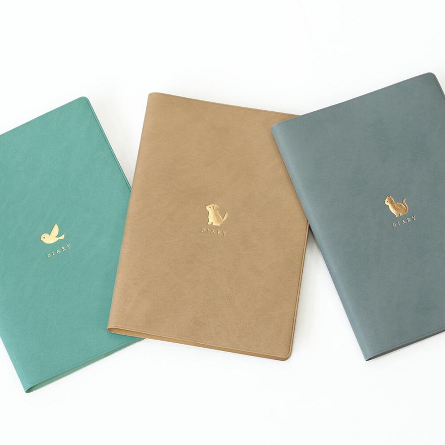 2026年手帳 B6サイズ 手帳カバー どうぶつスタンプ(ベージュ) おしゃれ