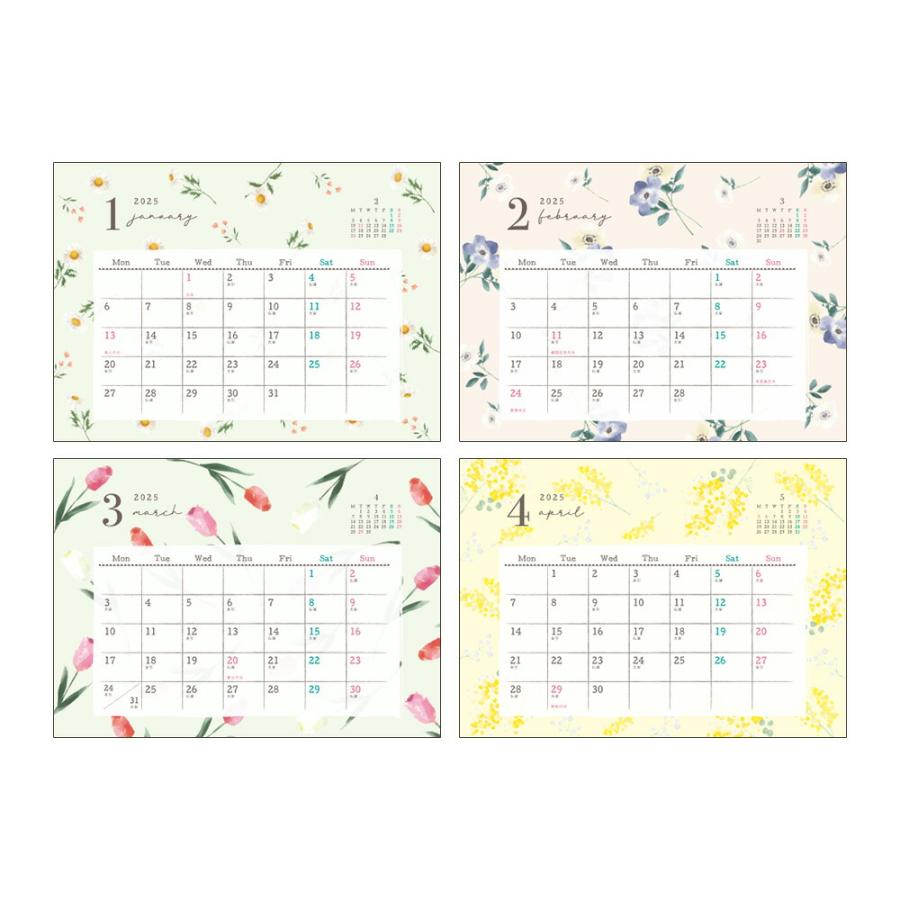 60％OFF 2025年1月始まり 2025年カレンダー 月曜始まり デスク