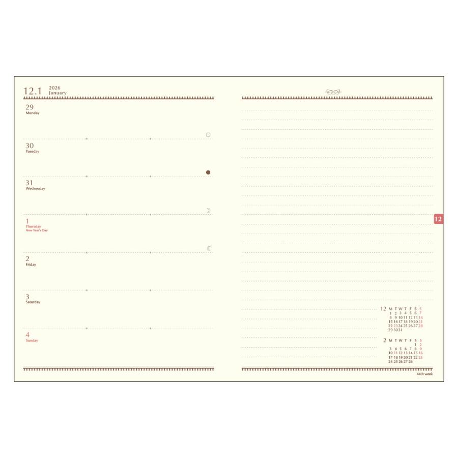 60%OFF】2026年手帳 2026年1月始まり B6 ウィークリーホリゾンタル