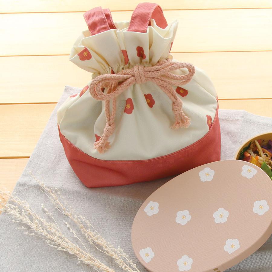 コウメ／保冷きんちゃく おしゃれ 大人 かわいい 可愛い 花柄 梅 弁当