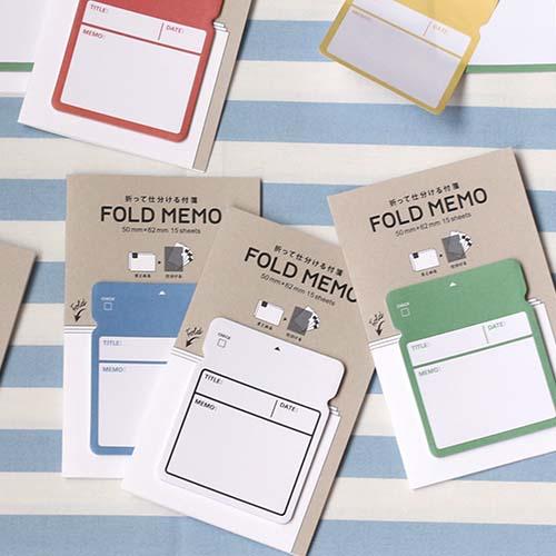 折って仕分ける付箋 フォールドメモ全6色 付箋 インデックス 仕分け