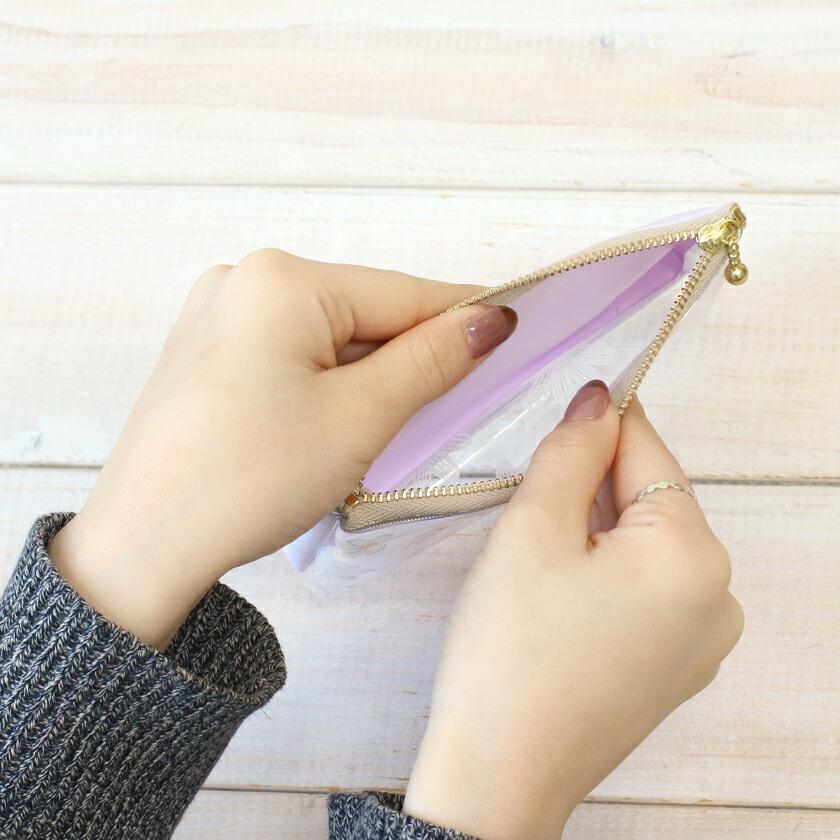 ミニポーチ モンシュシュ 透明ポーチ 小物入れ 化粧ポーチ コスメ