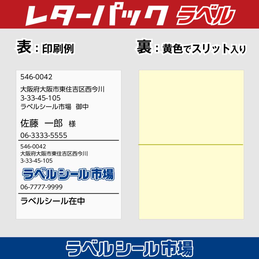 レターパック 宛名 ラベル シール 2000枚 裏スリット入 日本製 送料