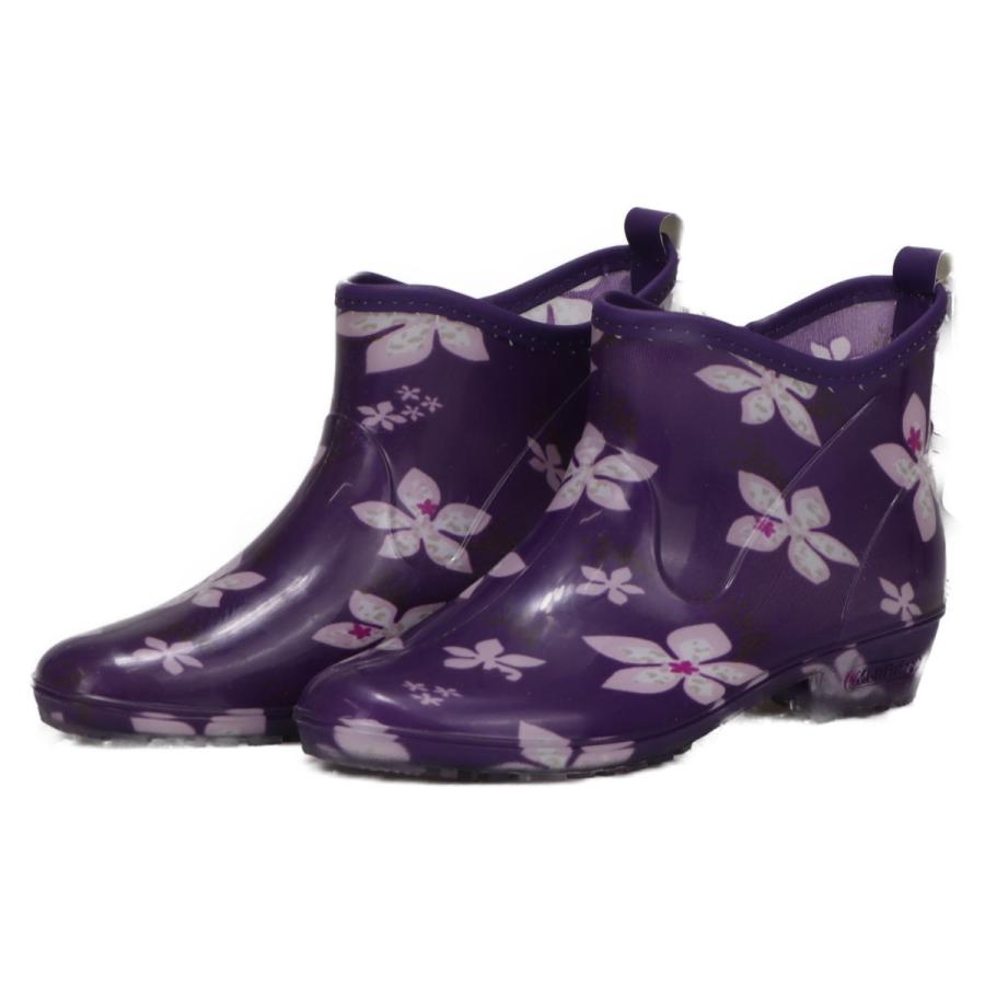 Mon Frere モンフレール レディース 婦人 女性用 かわいい ショート丈 長靴 レインブーツ ガーデニング Lb07 花パープル m てくてく 通販 Yahoo ショッピング