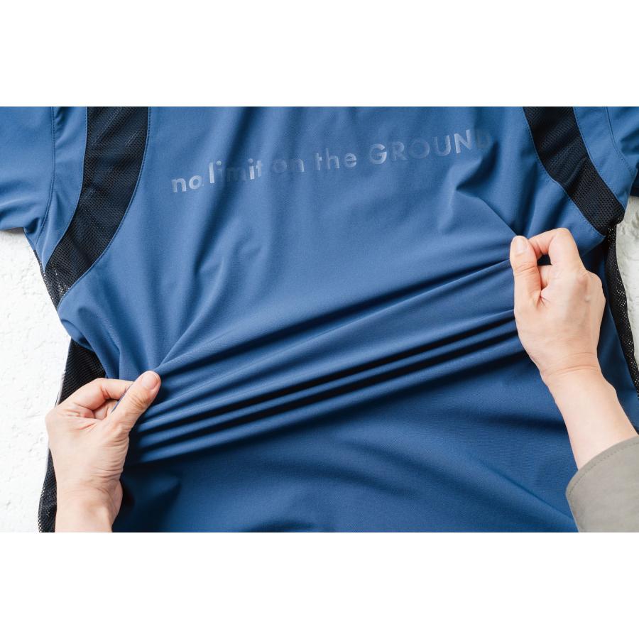 メンズ 作業服 春夏用 G.G. 半袖Tシャツ ハーフジップ 胸ポケット無 0375-64 ブルーグレー 桑和 作業着 ポロシャツ | G.G. | 13