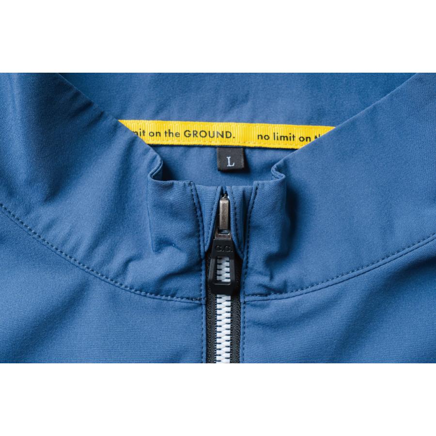 メンズ 作業服 春夏用 G.G. 半袖Tシャツ ハーフジップ 胸ポケット無 0375-64 ブルーグレー 桑和 作業着 ポロシャツ | G.G. | 02
