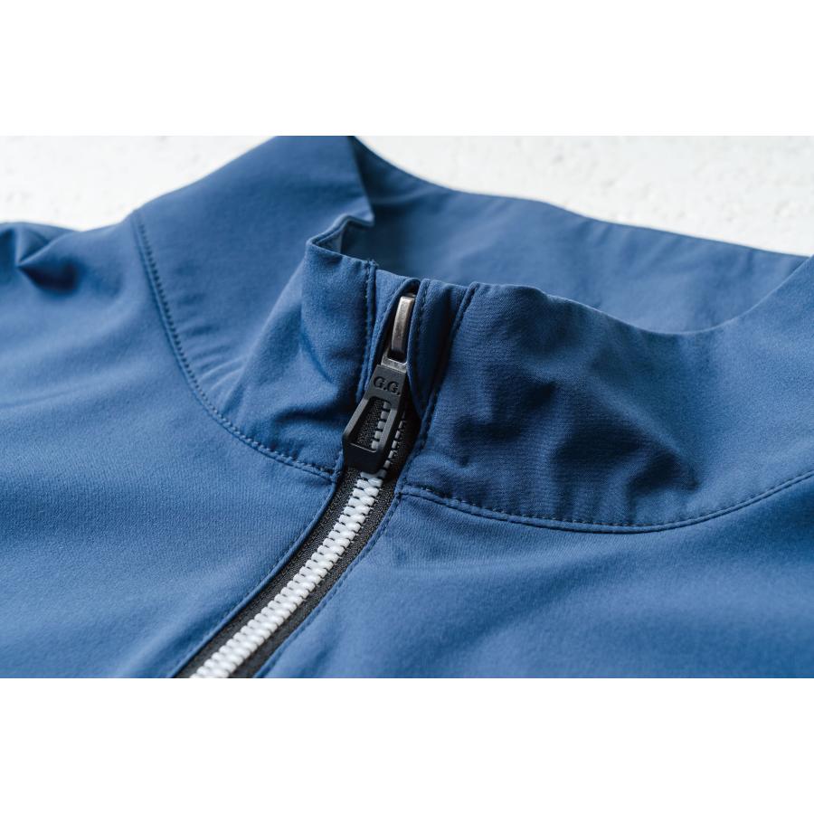 メンズ 作業服 春夏用 G.G. 半袖Tシャツ ハーフジップ 胸ポケット無 0375-64 ブルーグレー 桑和 作業着 ポロシャツ | G.G. | 05