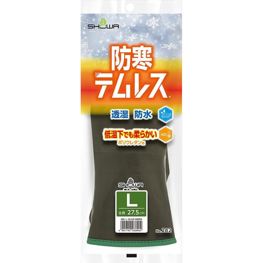 【1双入販売 】ショーワグローブ 作業用防寒手袋　軽量 保温性抜群 裏起毛タイプ 防寒テムレス282 オリーブグリーン | ショーワグローブ | 01