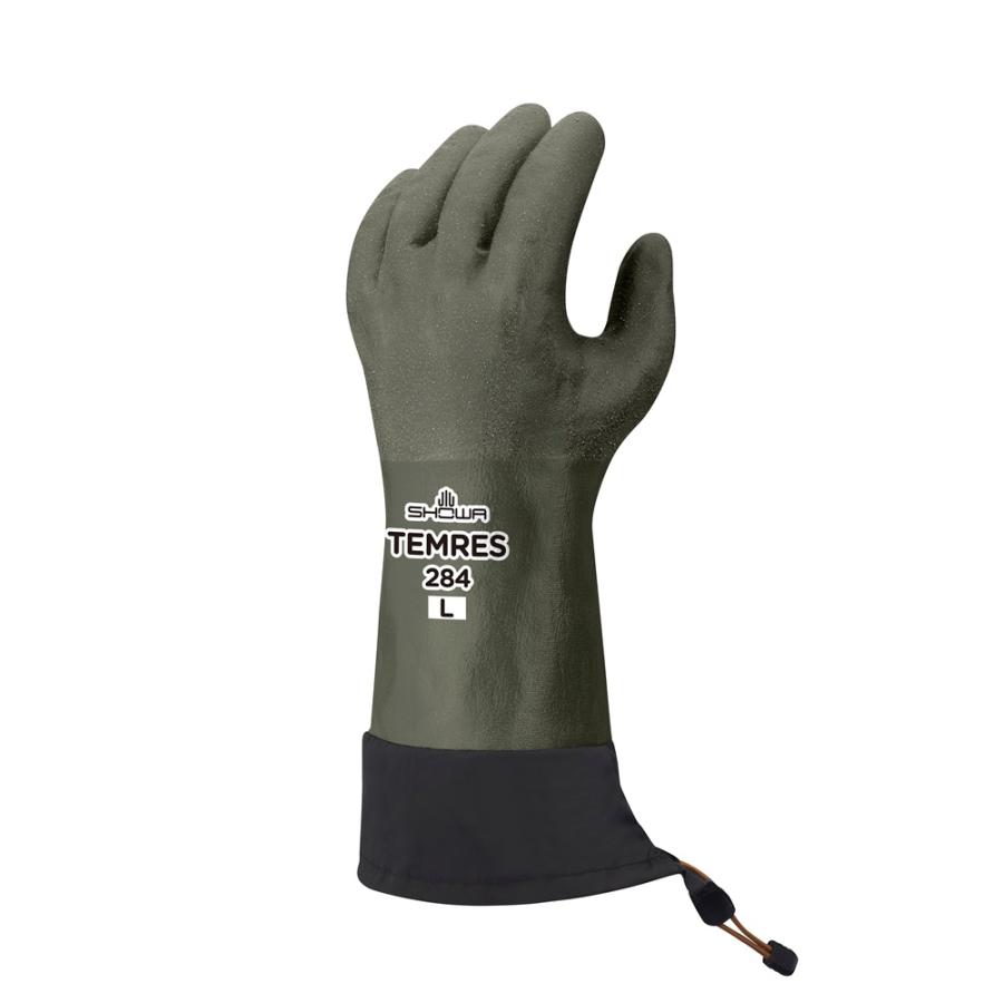 【1双販売】ショーワグローブ 作業用防寒手袋 軽量 保温性抜群 裏起毛タイ プ 防寒テムレス カフ付き 284 オリーブグリーン 緑 | ショーワグローブ | 01