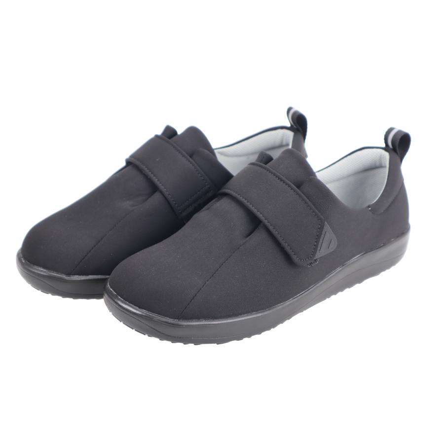 パンジー レディース シューズ 靴  幅広 甲高 ゆったり ワイド ストラップ 軽量 軽い 抗菌 介護 5E pansy 4430 ブラック | PANSY