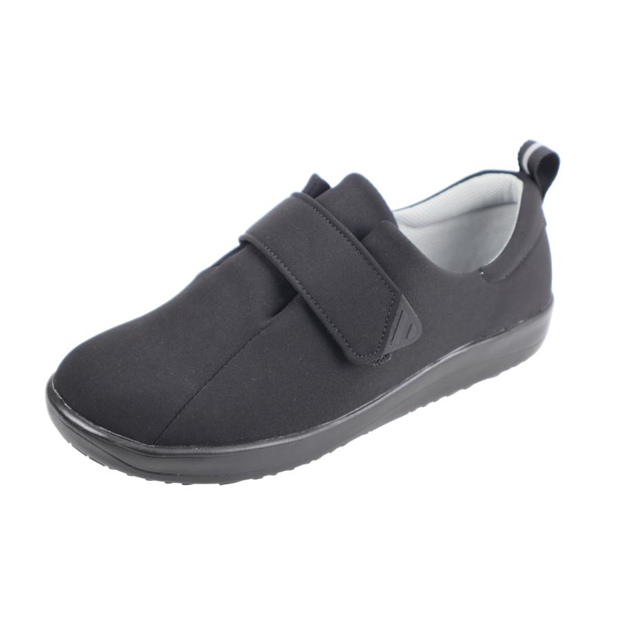 パンジー レディース シューズ 靴  幅広 甲高 ゆったり ワイド ストラップ 軽量 軽い 抗菌 介護 5E pansy 4430 ブラック | PANSY | 01