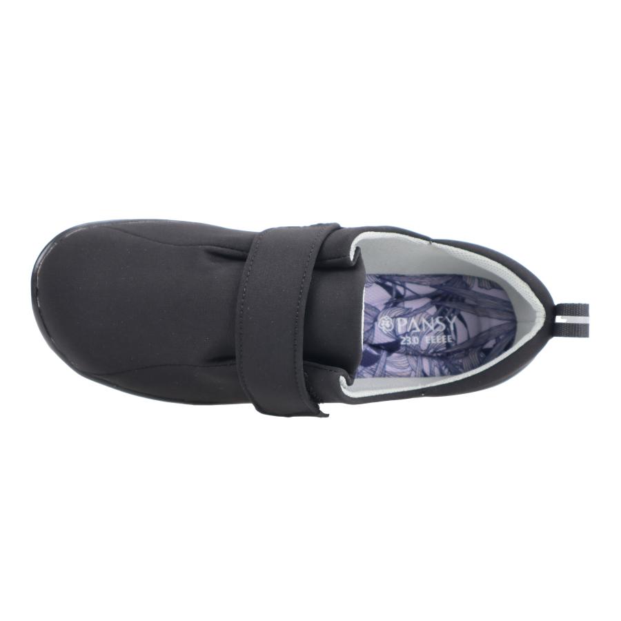 パンジー レディース シューズ 靴  幅広 甲高 ゆったり ワイド ストラップ 軽量 軽い 抗菌 介護 5E pansy 4430 ブラック | PANSY | 04