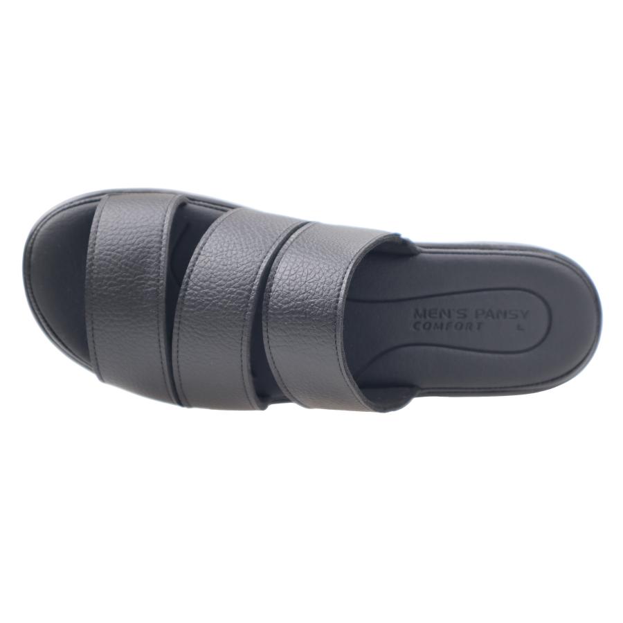 【在庫限り】メンズ サンダル パンジー 6033 ブラック pansy  紳士用 つっかけ 普段履 事務所履 3本バンド | PANSY | 03
