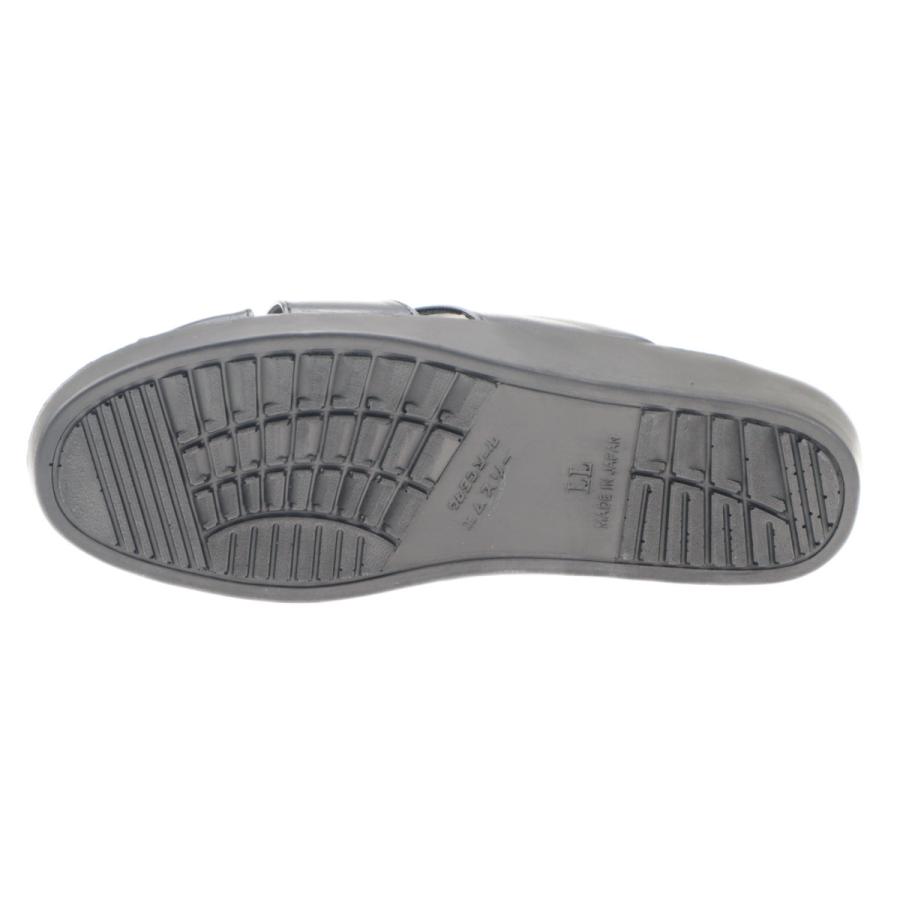 日本製 メンズ 紳士サンダル エムスリー607 紳士ヘップ 事務所ばき オフィス履き ブラック | エムスリー | 03