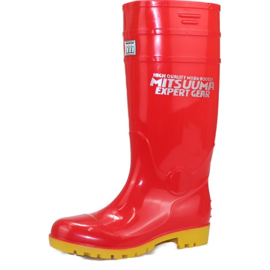 ミツウマ メンズ 紳士 耐油長靴 滑りくい 漁業 作業用 食品加工などにおススメ イーゼNo.7010 レッド |  | 01