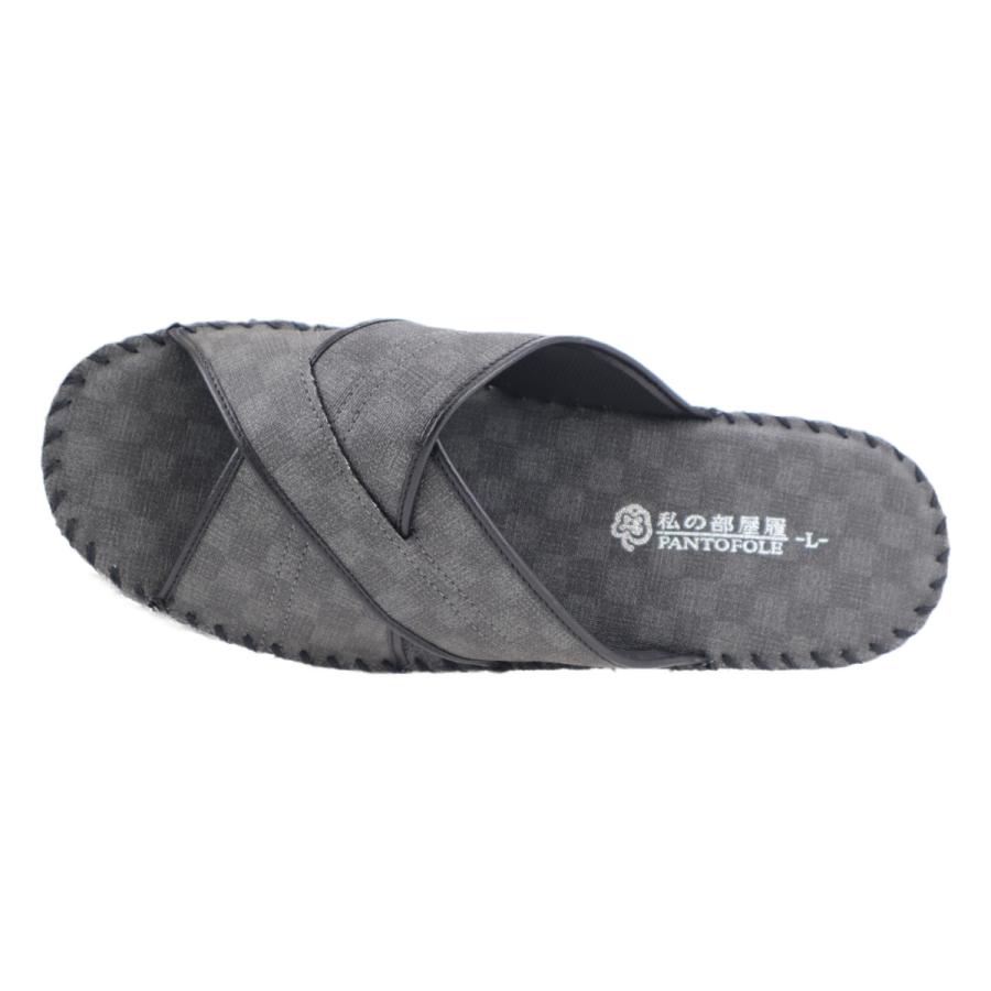 パンジー スリッパ サンダル ルームシューズ メンズ 来客用 室内履き 男性 おしゃれ pansy 8102 グレー | PANSY | 03