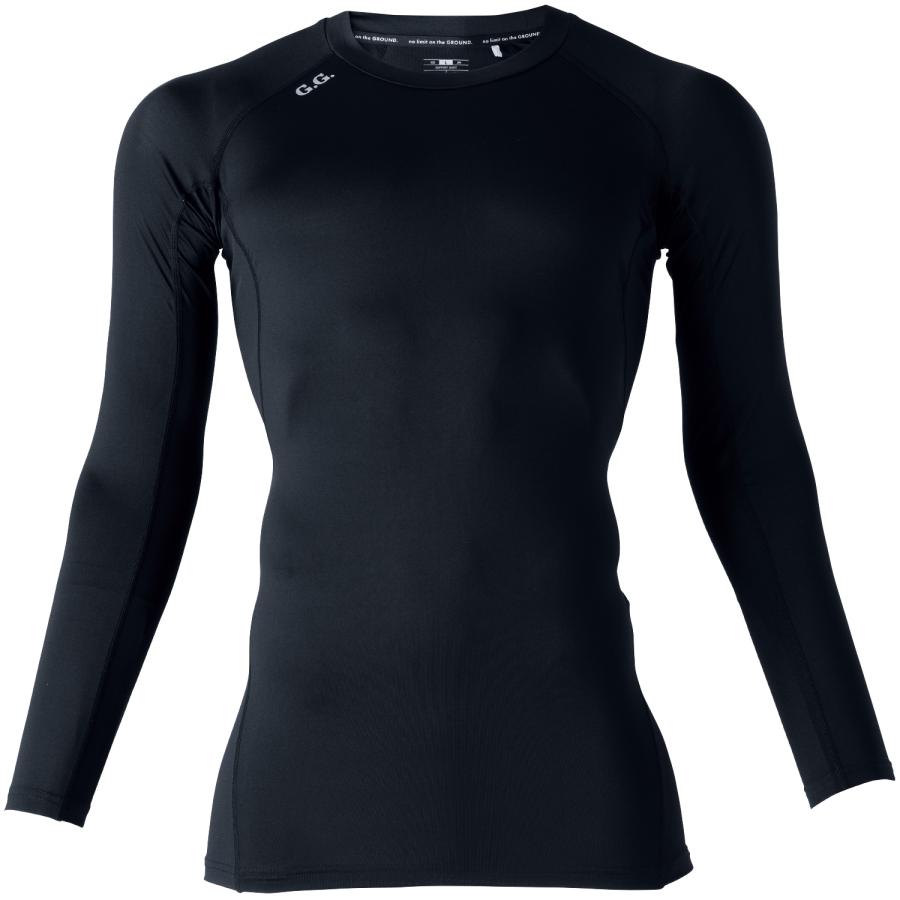 SOWA 長袖サポートシャツ インナー メンズ 冷感 消臭 吸汗速乾 UVカット 仕事服 作業着 肌着 8335-40 ブラック | SOWA