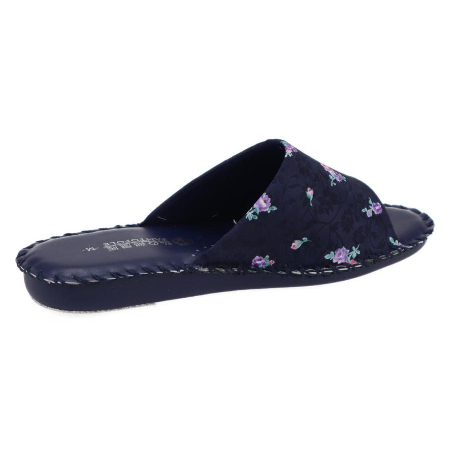 パンジー pansy レディースサンダル 女性用 婦人用 スリッパ ルームシューズ 室内履き 部屋履き 靴 花柄  室内 8689  ネイビー | PANSY | 02