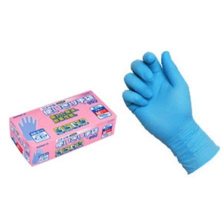 【返品不可】ディスポ手袋 エステートレーディング 作業長手袋 使い捨て手袋 介護 食品加工などに ニトリル使いきり992(粉なし) 100枚入り ブルー | エステー