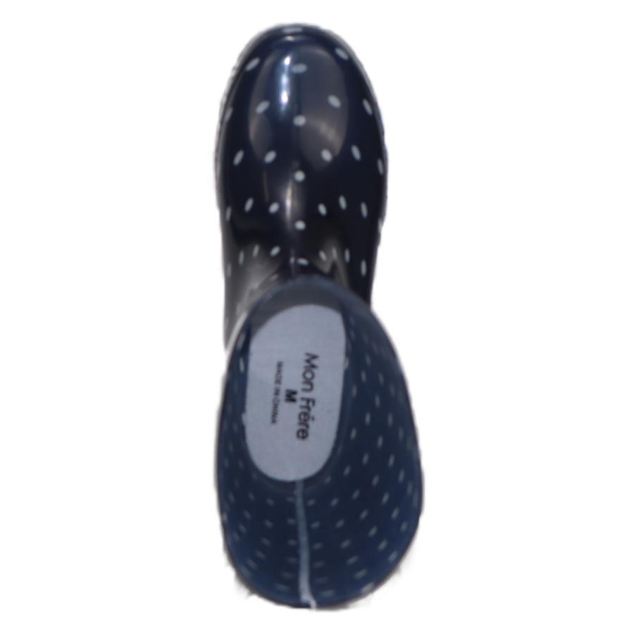 モンフレール レディース 女性用 長靴 かわいい ロング 丈 レインブーツ ガーデニング 園芸など LB8120 ドットネイビー |  | 03