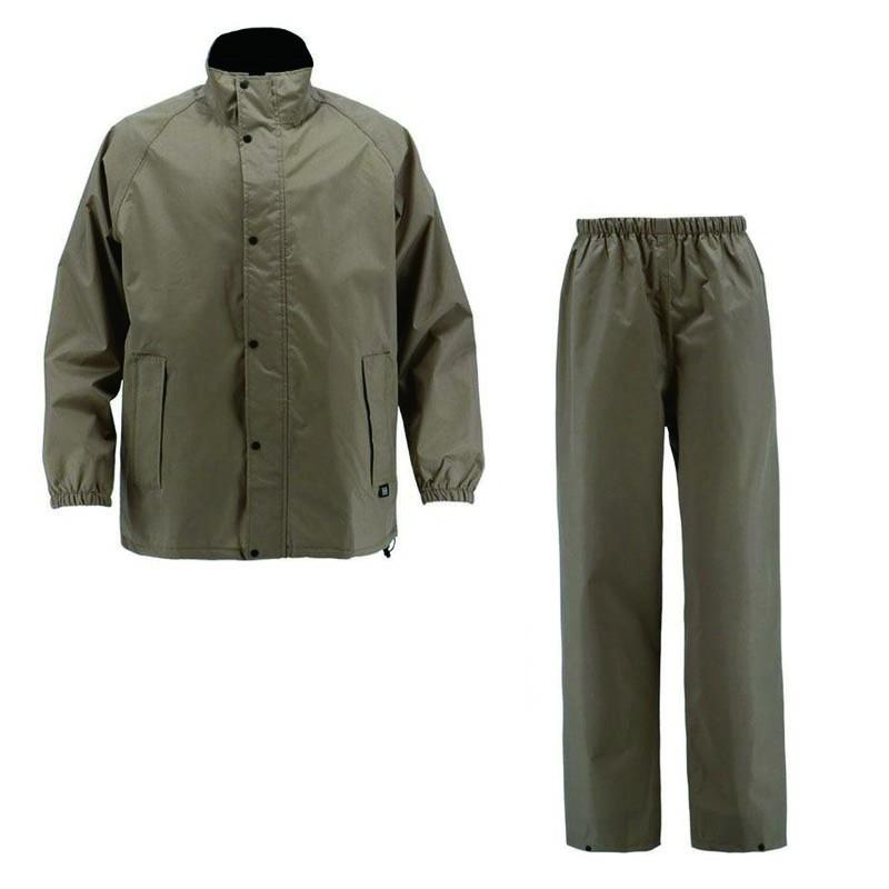 弘進ゴム 合羽 梅雨時期 上下組 レインスーツ パンツ ウェア 透湿 回転フード 視認性 ムレにくい レイングランドクロスRX-300 スモークブラウン | 