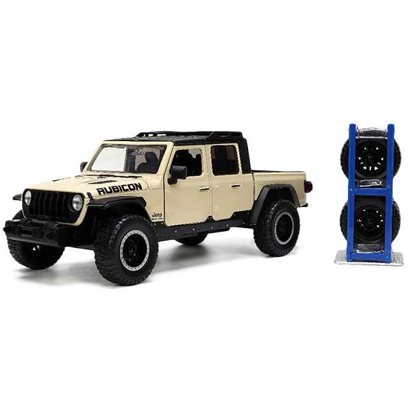 ジャダトイズ ミニカー 2020 Jeep Gladiator JUST TRUCKS 1:24スケール スペアタイヤ\u0026タイヤラック付き ■ JADATOYS ジープ グラディエーター_2