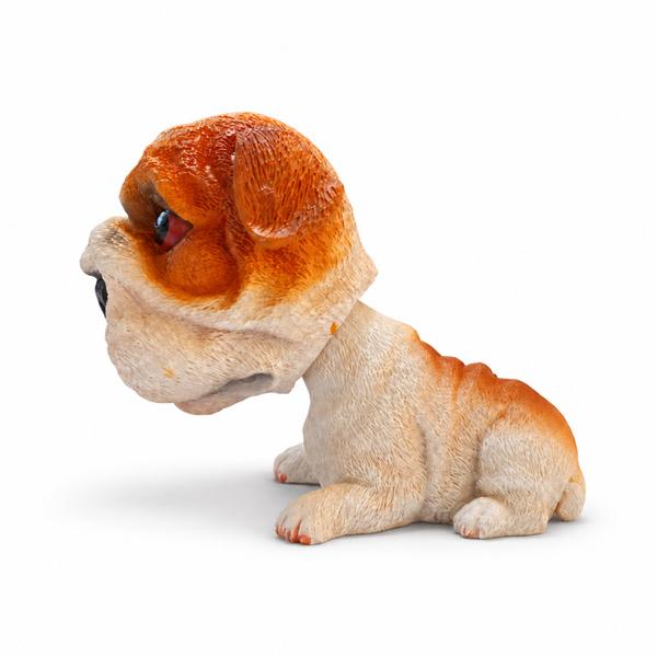 ブルドッグ ボビングヘッド フィギュア 高さ約8cm 樹脂製 犬 首振り人形 ボブルヘッド 車載 ダッシュボード インテリア 置物 雑貨 |  | 02