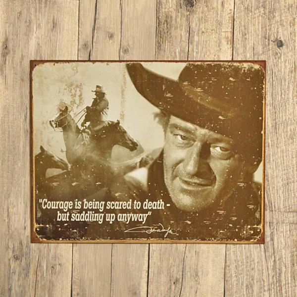 メタルサイン John Wayne ジョン・ウェイン ビンテージ調 看板 32cm×41cm ■ デューク Duke 映画 インテリア ブリキ 看板 アメリカ雑貨 壁掛け | 
