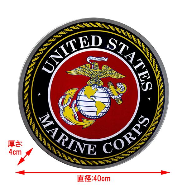 【希少】アメリカ海兵隊（USMC）ヴィンテージ立体エンブレム 壁掛けプラーク メタルサイン 
