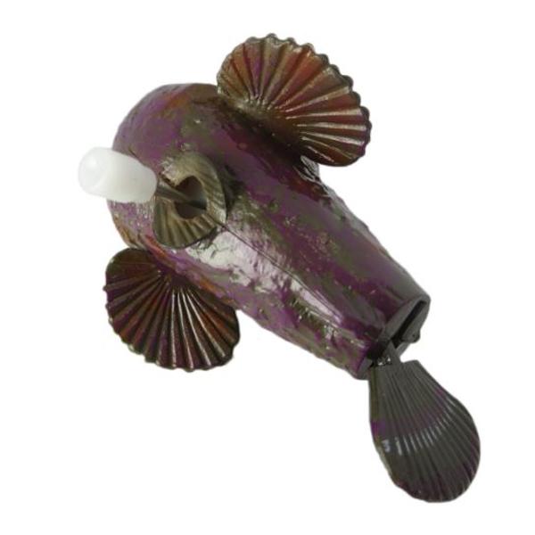 【希少】1950s 魚が泳ぐ 水槽 置時計 ゼンマイ式 稼働品 水中で泳ぐ ゼンマイ式 オニオコゼ □ 魚 フィッシュ お風呂 ワイン