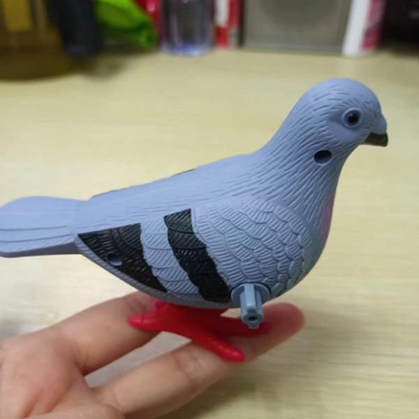 ゼンマイ式おもちゃ ピジョン グレー / ホワイト □ 鳩 ハト ネジ巻き