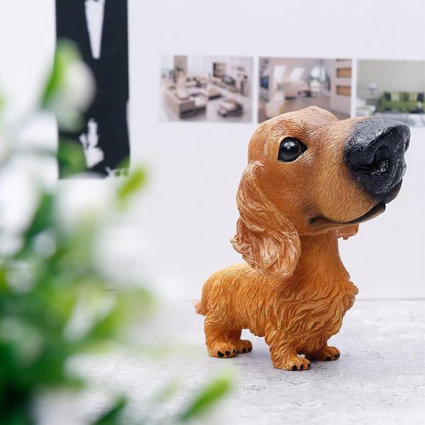 USA ヴィンテージ HEN-FEATHERS パピー ドッグ 子犬 フィギュア ダックスフント ボビングヘッド フィギュア 高さ10cm □ 犬 子犬