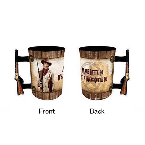 John Wayne ジョン・ウェイン A Man's Gotta Do… マグカップ 16oz ライフル ハンドル コップ 食器 ...