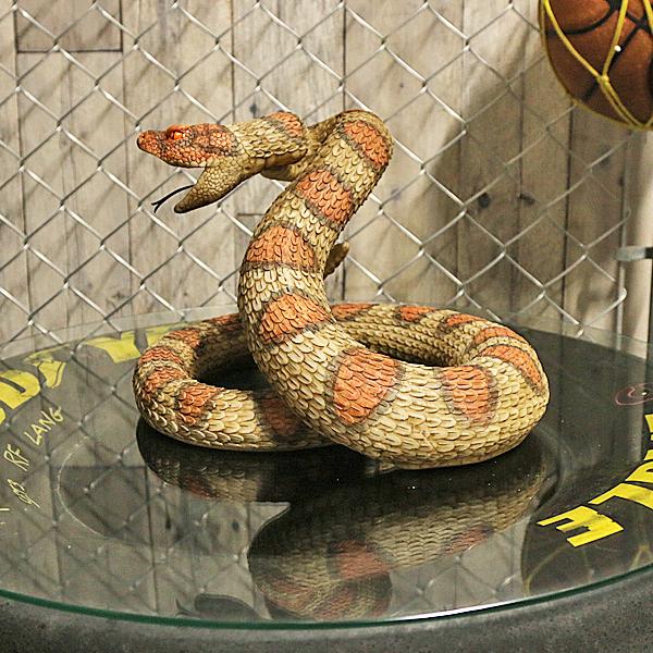 ウエスタン ダイアモンド バック ガラガラヘビ □ オブジェ 蛇 像