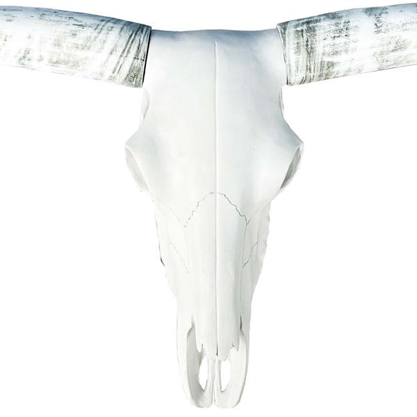 壁掛けオブジェ LONG HORN ブル スカルヘッド オブジェ 縦39cm×横80cm