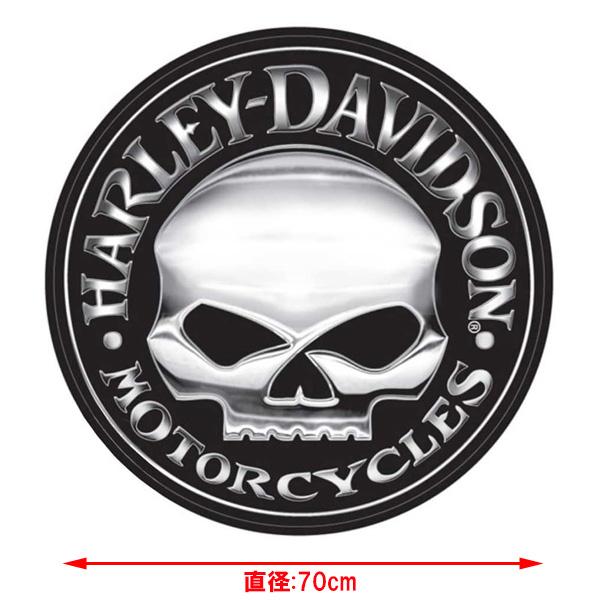 ハーレーダビッドソン デカール ウィリーGスカル BIG ステッカー 直径70cm ■ HARLEY-DAVIDSON シール バイク バイカー ロゴ 大きめ ビッグ 車 | Harley Davidson | 01
