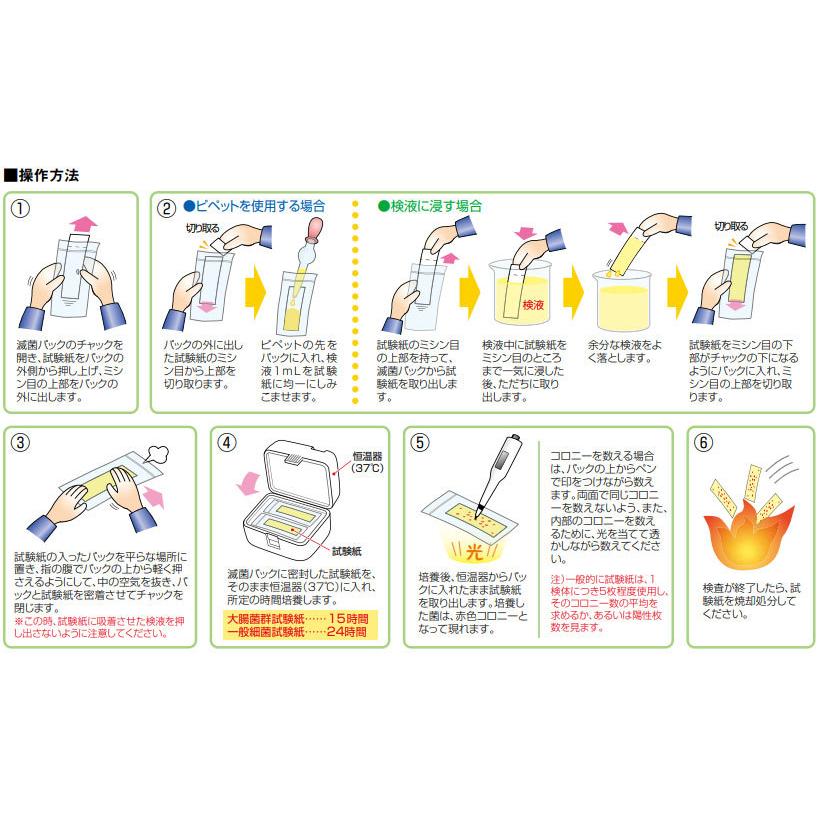 柴田科学　大腸菌群用試験紙　滅菌済みパック入　100枚　080510-301