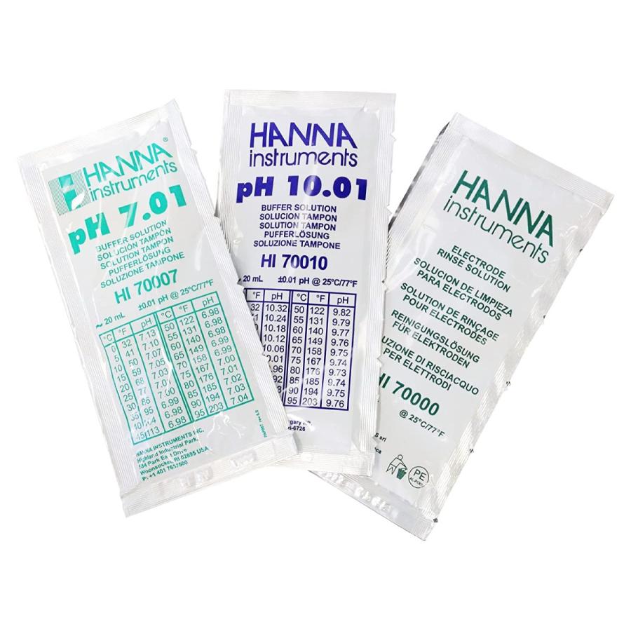 ハンナ　pH標準液セット(pH 7.01、pH 10.01、すすぎ液)初回標準液 セット B-2
