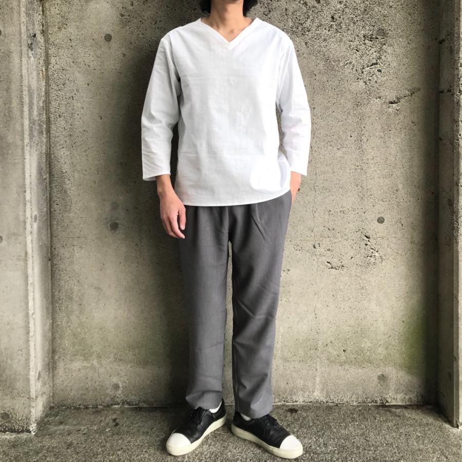 ロシア軍 スリーピングシャツ デッドストック SLEEPING SHIRT 薄地 Vネック - WHITE｜labo04onlineshop｜03