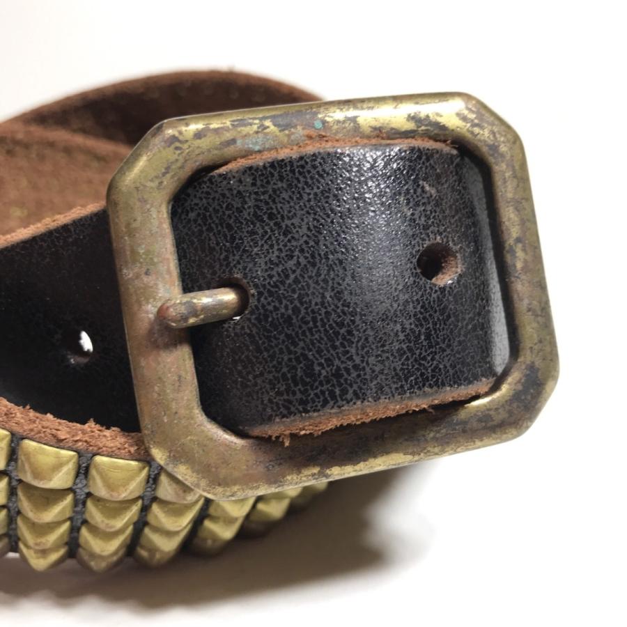 EDUARDO LEATHER スタッズベルト 4 STUDS BELTE - BLACK (24 EDUARDO LEATHER スタッズベルト 4 STUDS BELTE - BLACK (24