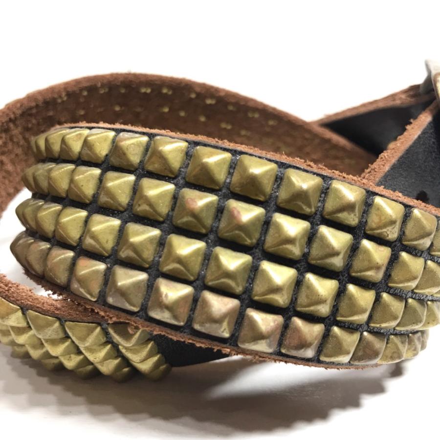 EDUARDO LEATHER スタッズベルト 4 STUDS BELTE - BLACK （24%OFF