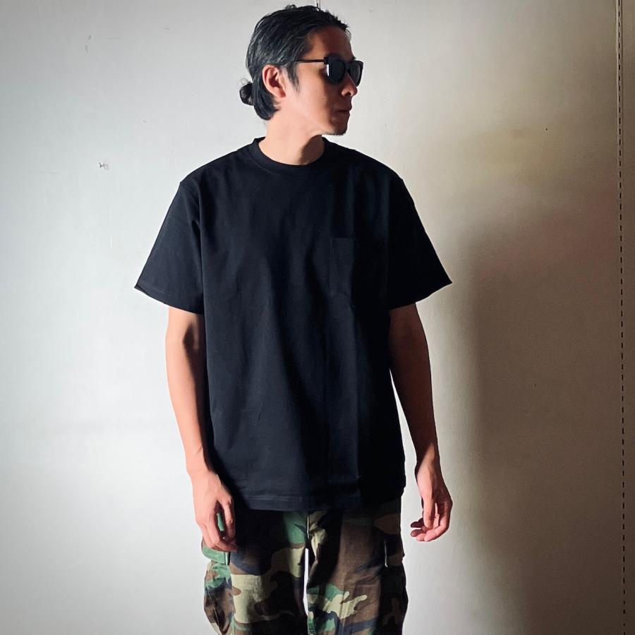 HOUSTON（ヒューストン） Tシャツ HEAVY POCKET Tee 21702 - BLACK