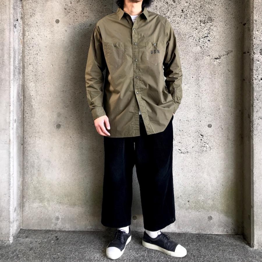 HOUSTON（ヒューストン） ミリタリー ポプリン シャツ US NAVY 40369
