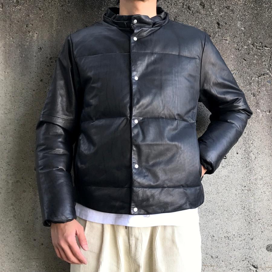 シャマ shama  レザー ダウンジャケット LEATHER DOWN JACKET - BLACK (30%OFF)｜labo04onlineshop｜04