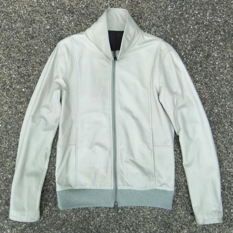 シャマ shama レザージャージー 革ジャン LEATHER JERSEY - GREY （70